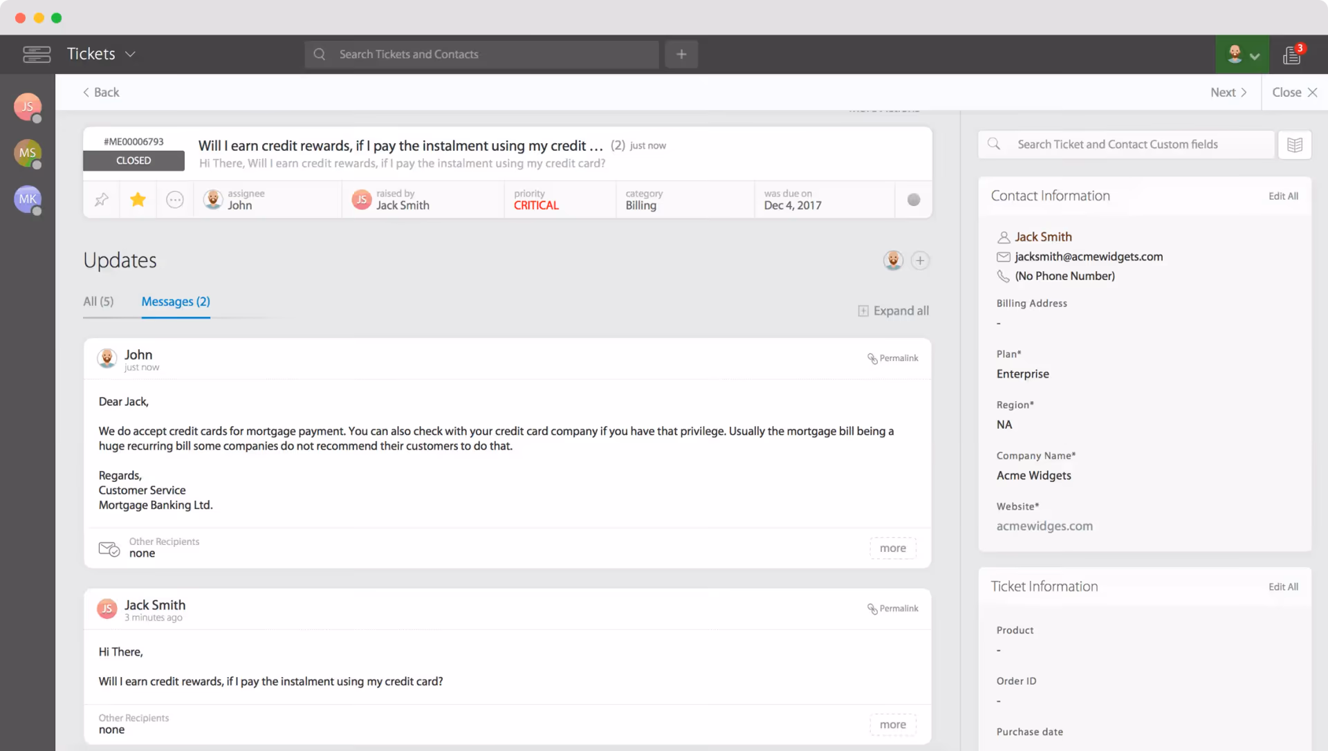 HappyFox ticket queue with workflow automation rules