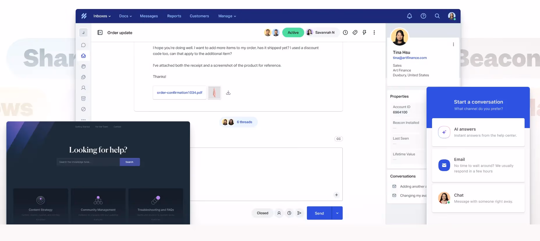 Help Scout shared inbox with conversation list