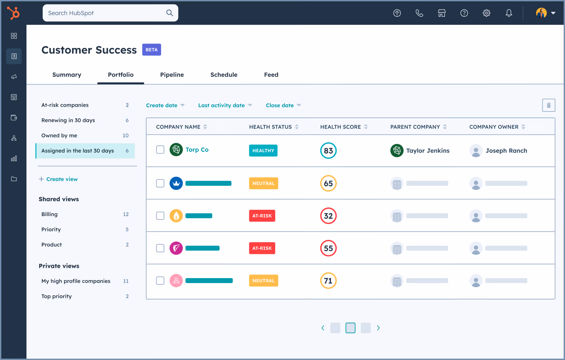 HubSpot Service Hub ticket pipeline linked to CRM contact records